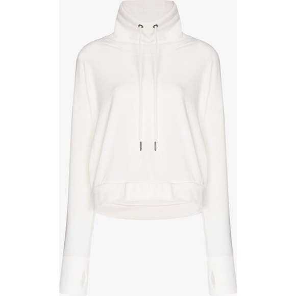 SWEATY BETTY Harmonise Luxe Fleece Pullover Sweatshirt Lily White - Picture 4 of 8